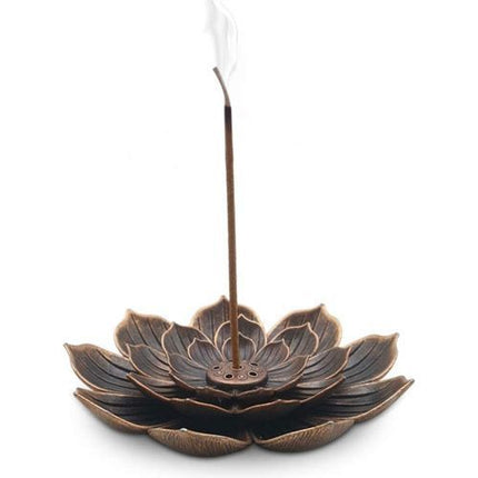 Metal Lotus Incense Burner - Great Decorative Design 1 Piece