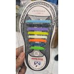 Silicone Colors Shoelaces, No Tie - 2 Packs -16 Pieces, One Size