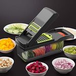 ALL In 1 Vegetable Slicer, Mandoline Slicer And Grater One Direction, For Potato And Onion, With Bowl, Black