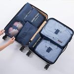 Set Of Travel & Trips Bags To Organize Clothes, Tools 6 Pcs -Navy Blue