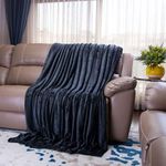Mintra Super Soft Warm Microfiber Blanket (L) 220×180 Cm - Glossy Black