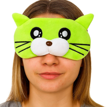 (Green) Eye Sleeping Mask & Cooling Gel 3D -  Cat