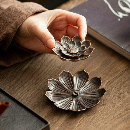 Metal Lotus Incense Burner - Great Decorative Design 1 Piece