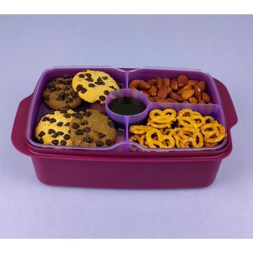 Divided 2 Levels Lunch Box - 1.5 L - 1 Pc -Purple