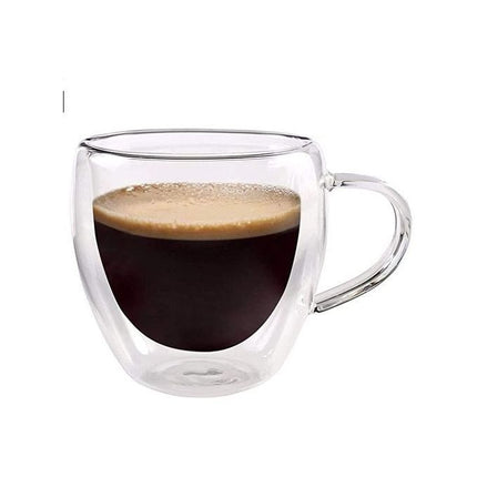 Double Glass Pyrex Coffee Mug - 6 Pcs