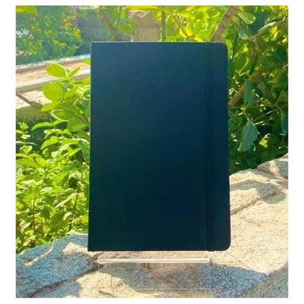 Notebook A5 - Cream Paper - Soft Solid Rubber Leather - Black Cover