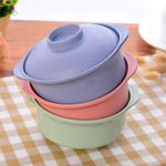 Small Microwave Pot With Lid Made Of. Wheat Straw Fiber - 1 Pc