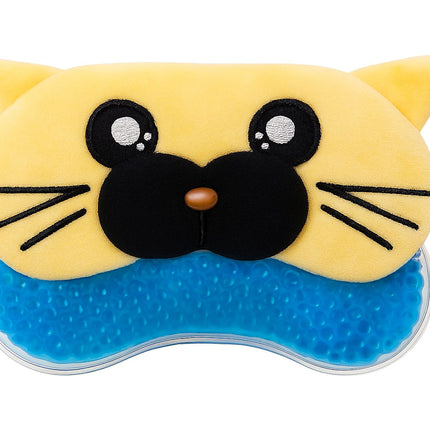 (Yellow) Eye Sleeping Mask & Cooling Gel 3D -  Cat