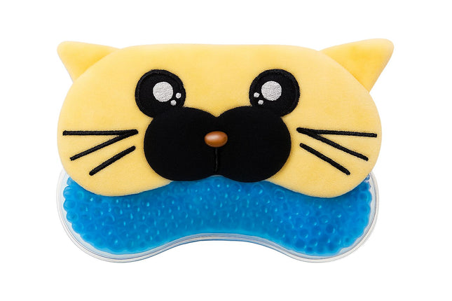 (Yellow) Eye Sleeping Mask & Cooling Gel 3D -  Cat