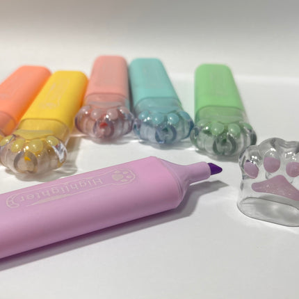 Highlighter pens - cat hand design 6 Pcs
