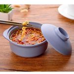 Small Microwave Pot With Lid Made Of. Wheat Straw Fiber - 1 Pc