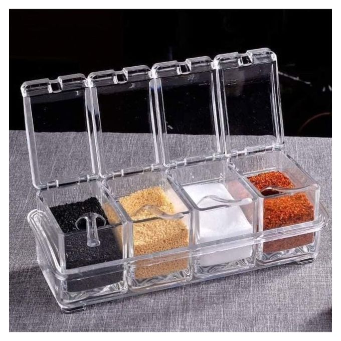 Acrylic Spice - 2 Sets (8 Pcs With 8 Spoons On 2 Boxes)