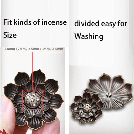 Metal Lotus Incense Burner - Great Decorative Design 1 Piece