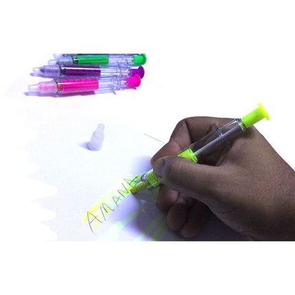 High Quality ( High Lighter \ Blue Pen) - Syringe Design - 6 Pcs