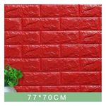 PE Foam 3D Brick Pattern Wallpaper - 70*77 Cm - Red 1 Pc