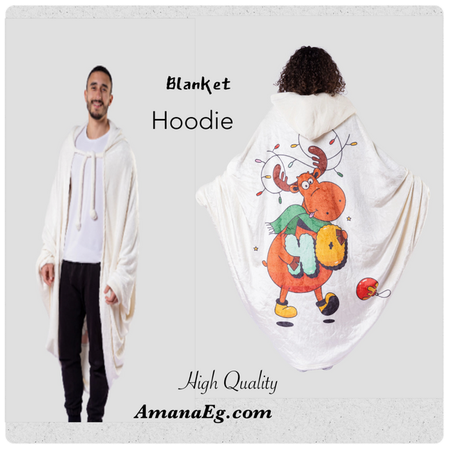 Printed cape hoodie blanket