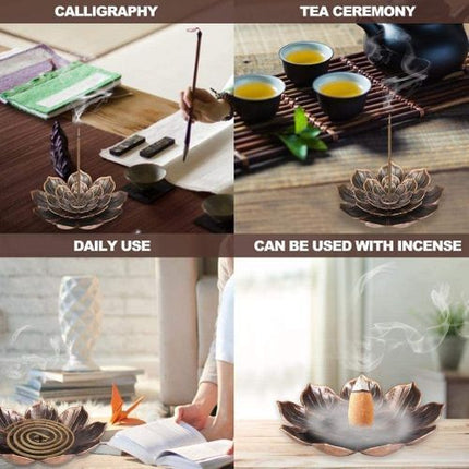 Metal Lotus Incense Burner - Great Decorative Design 1 Piece