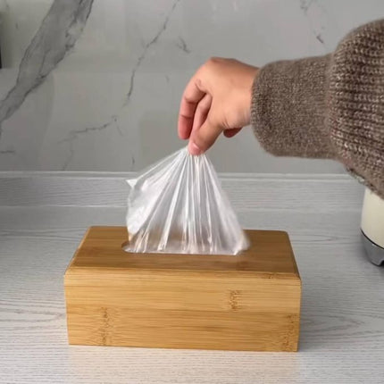 Imported Bamboo Tissue Box with Removable Bottom Natural Wooden Tissue Holder for Standard Tissue Paper and Wipes Boxes, Rectangular Tissue Dispenser, Natural