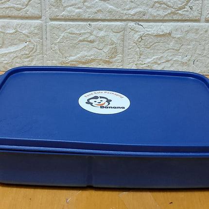 Banana High Quality Divided Lunch Box - 1L - Navy Blue 1 Pc
