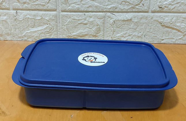 Banana High Quality Divided Lunch Box - 1L - Navy Blue 1 Pc