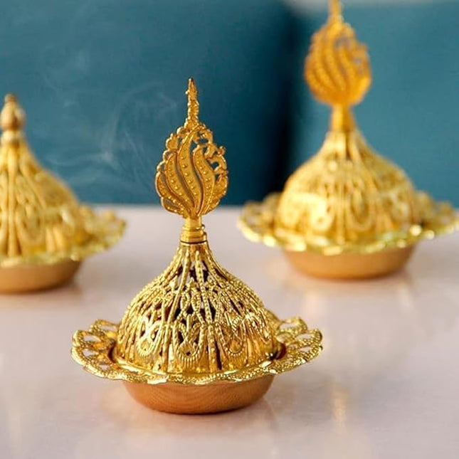 (3 Pcs) Ottoman Incense Burner Mini: Elegance and Décor at the Heart of Your Home - Luxury Design and Perfect for Gifts