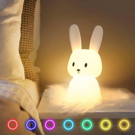 Big Bunny Rechargeable Silicone Night Lamp - LED Bunny Night Lamp, Kids Night Light, Nursery Decor, Birthday Gift, Silicone LED Light