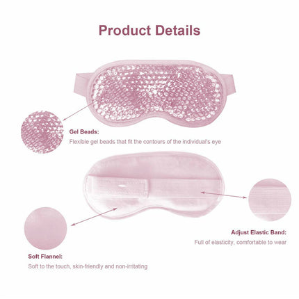 Cooling Gel Eye Mask, Reusable Gel Eye Bead Pad & Cool Compress For Puffy Eye & Dry Eye, Cold Eye Ice Mask Gel Pack With Plush Backing 1PC