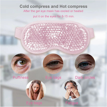 Cooling Gel Eye Mask, Reusable Gel Eye Bead Pad & Cool Compress For Puffy Eye & Dry Eye, Cold Eye Ice Mask Gel Pack With Plush Backing 1PC