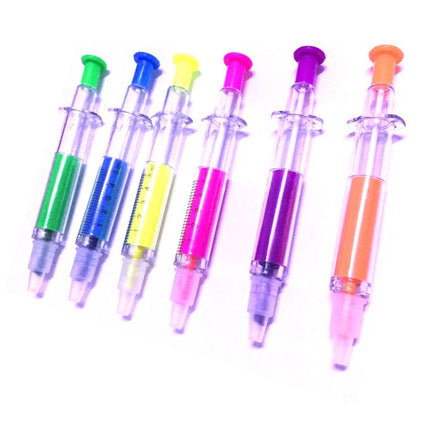 High Quality ( High Lighter \ Blue Pen) - Syringe Design - 6 Pcs
