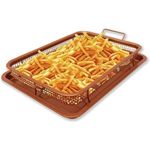 Oven Air Fryer Non-Stick Copper Crisper Rectangle Tray - Brown - 1 Pc
