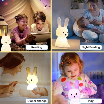 Big Bunny Rechargeable Silicone Night Lamp - LED Bunny Night Lamp, Kids Night Light, Nursery Decor, Birthday Gift, Silicone LED Light
