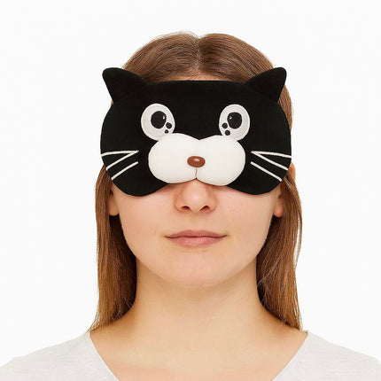(Black) Eye Sleeping Mask & Cooling Gel 3D -  Cat