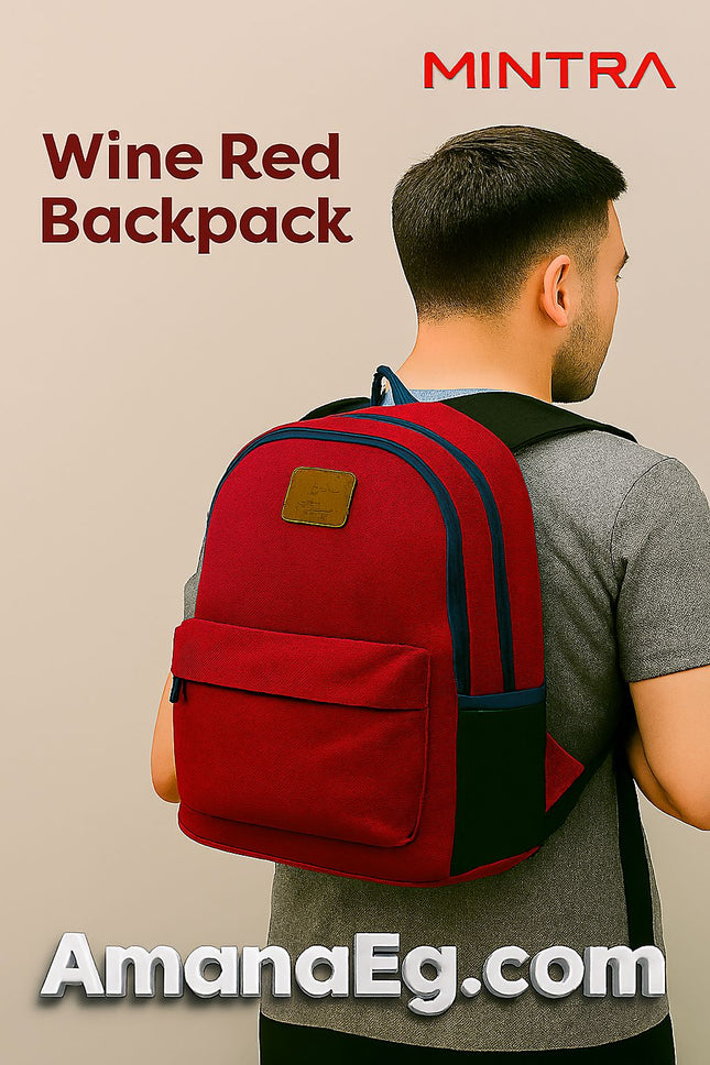 Mintra Durable. Comfortable Backpack - Waterproof - 20 L - Dark Red- 1 Pc