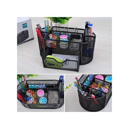 Desk Organizer Mesh Desktop Sundries Badge Holder Storage Box - 1Pc - (13x10.5x22cm)