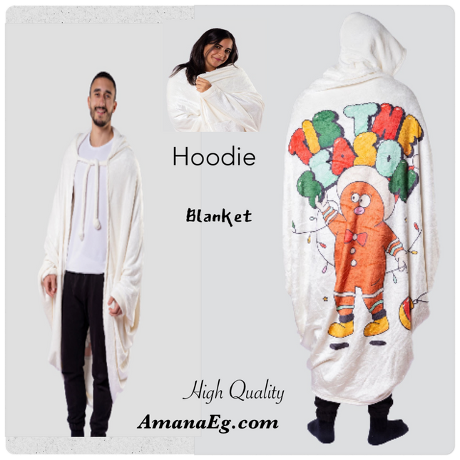 Printed cape hoodie blanket