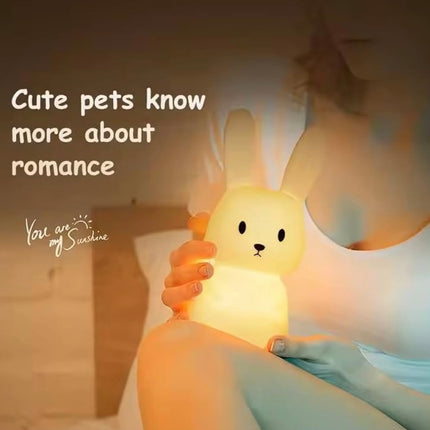 Big Bunny Rechargeable Silicone Night Lamp - LED Bunny Night Lamp, Kids Night Light, Nursery Decor, Birthday Gift, Silicone LED Light
