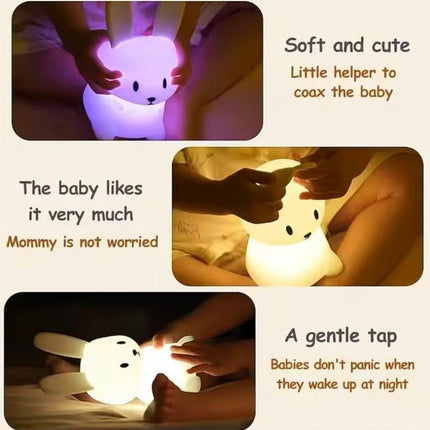Big Bunny Rechargeable Silicone Night Lamp - LED Bunny Night Lamp, Kids Night Light, Nursery Decor, Birthday Gift, Silicone LED Light