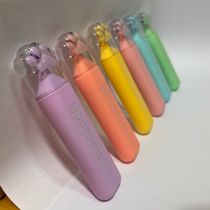 Highlighter pens - cat hand design 6 Pcs