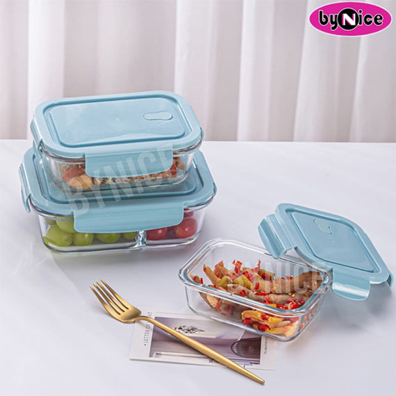 Glass Fridge Containers Set - 3 Pcs