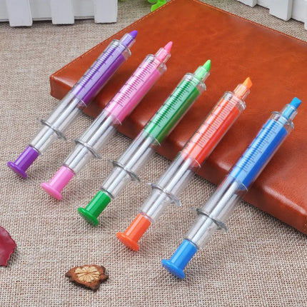 High Quality ( High Lighter \ Blue Pen) - Syringe Design - 6 Pcs