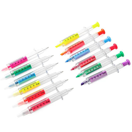 High Quality ( High Lighter \ Blue Pen) - Syringe Design - 6 Pcs