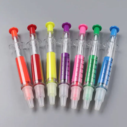 High Quality ( High Lighter \ Blue Pen) - Syringe Design - 6 Pcs