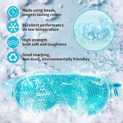 Cooling Gel Eye Mask, Reusable Gel Eye Bead Pad & Cool Compress For Puffy Eye & Dry Eye, Cold Eye Ice Mask Gel Pack With Plush Backing 1PC