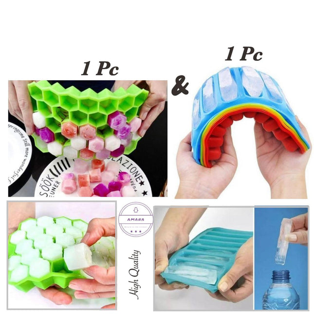 2 PCS Silicone Ice Molds With Different Designs