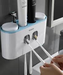 Ecoco Automatic Toothpaste Squeezer & Toothbrush Holder - 4 Slots