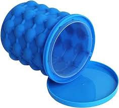 Silicone Ice Cube Maker Bucket ,Blue