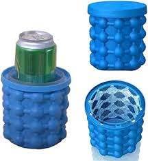 Silicone Ice Cube Maker Bucket ,Blue