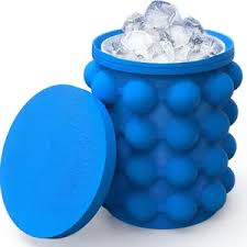 Silicone Ice Cube Maker Bucket ,Blue