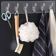 TWZ - Silicone Adjustable 6 Hook Rack Double Suction Cup