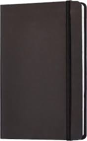 Notebook A5 - Cream. Paper - Soft Leather - Black Cover + 1 Touch Pen